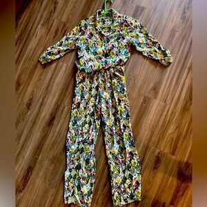 Vintage Del Marie Jumpsuit tropical‎ print